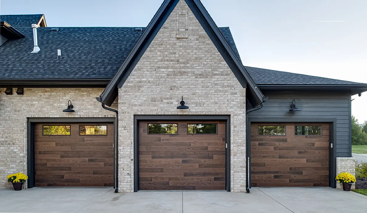 Modern residential garage door installed by Safe and Sound Garage Doors in Ottawa